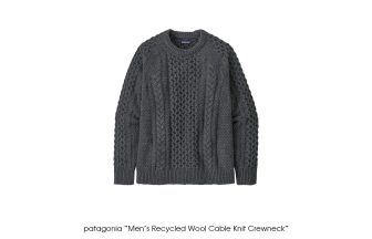 patagonia "Men's Recycled Wool Cable Knit Crewneck"