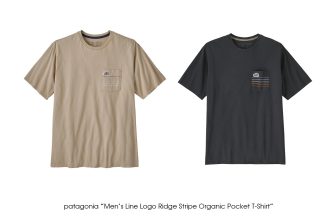 patagonia "Men"s Line Logo Ridge Stripe Organic Pocket T-Shirt"