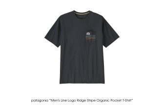 patagonia "Men's Line Logo Ridge Stripe Organic Pocket T-Shirt"