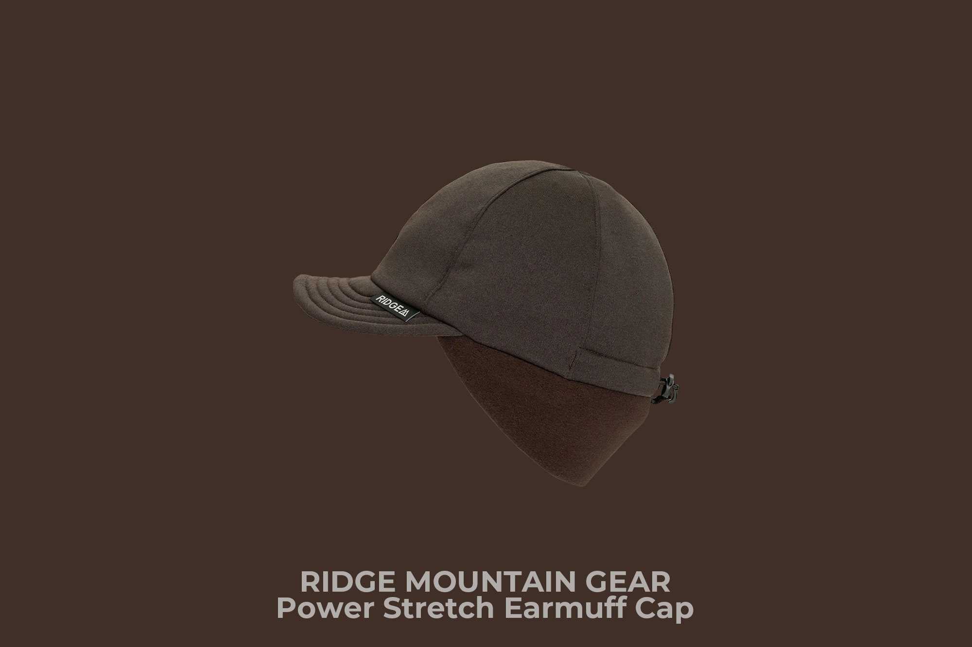 RIDGE MOUNTAIN GEAR "Power Stretch Earmuff Cap" (Midnight Cocoa)