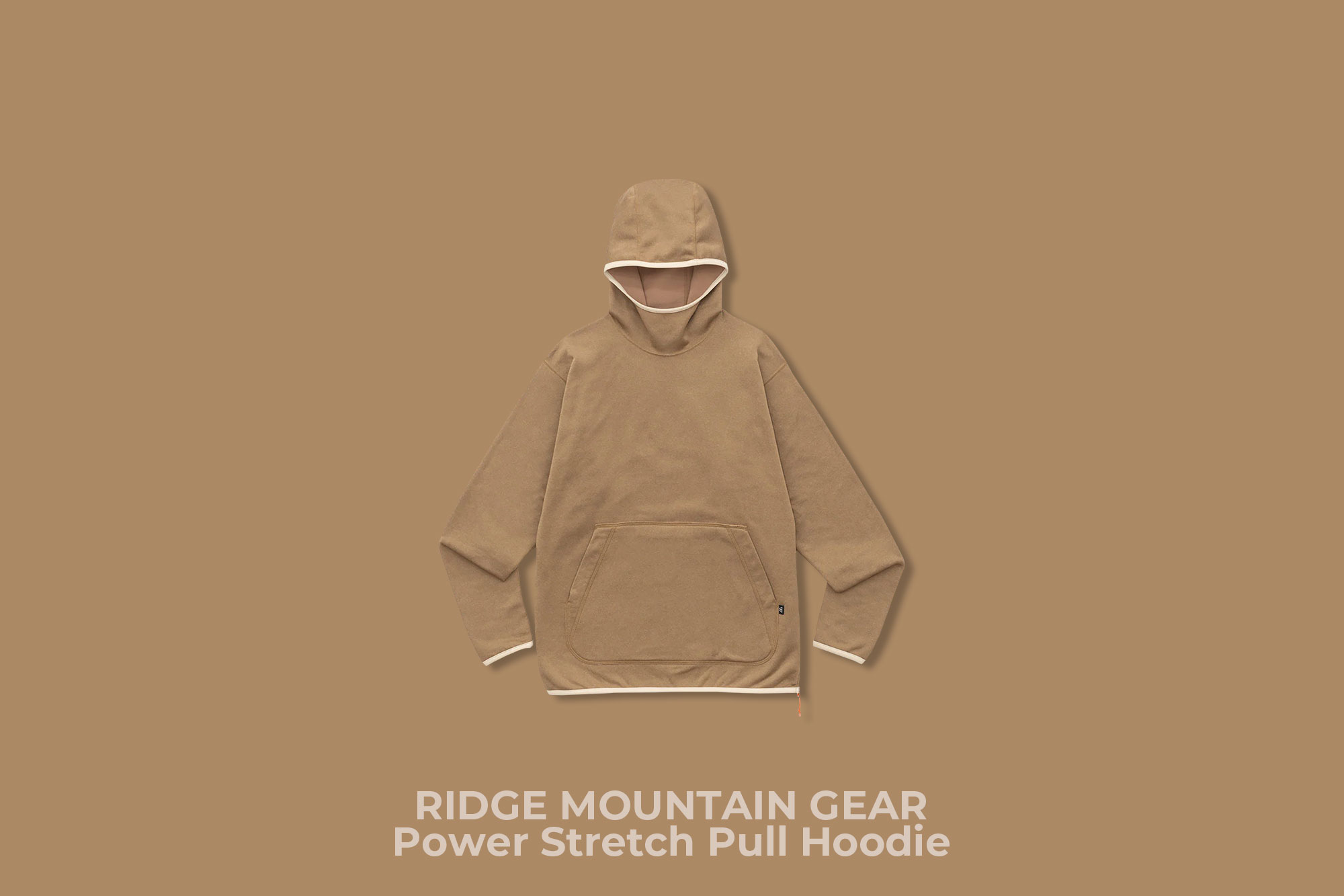 RIDGE MOUNTAIN GEAR "Power Stretch Pull Hoodie" (Desert Dune)