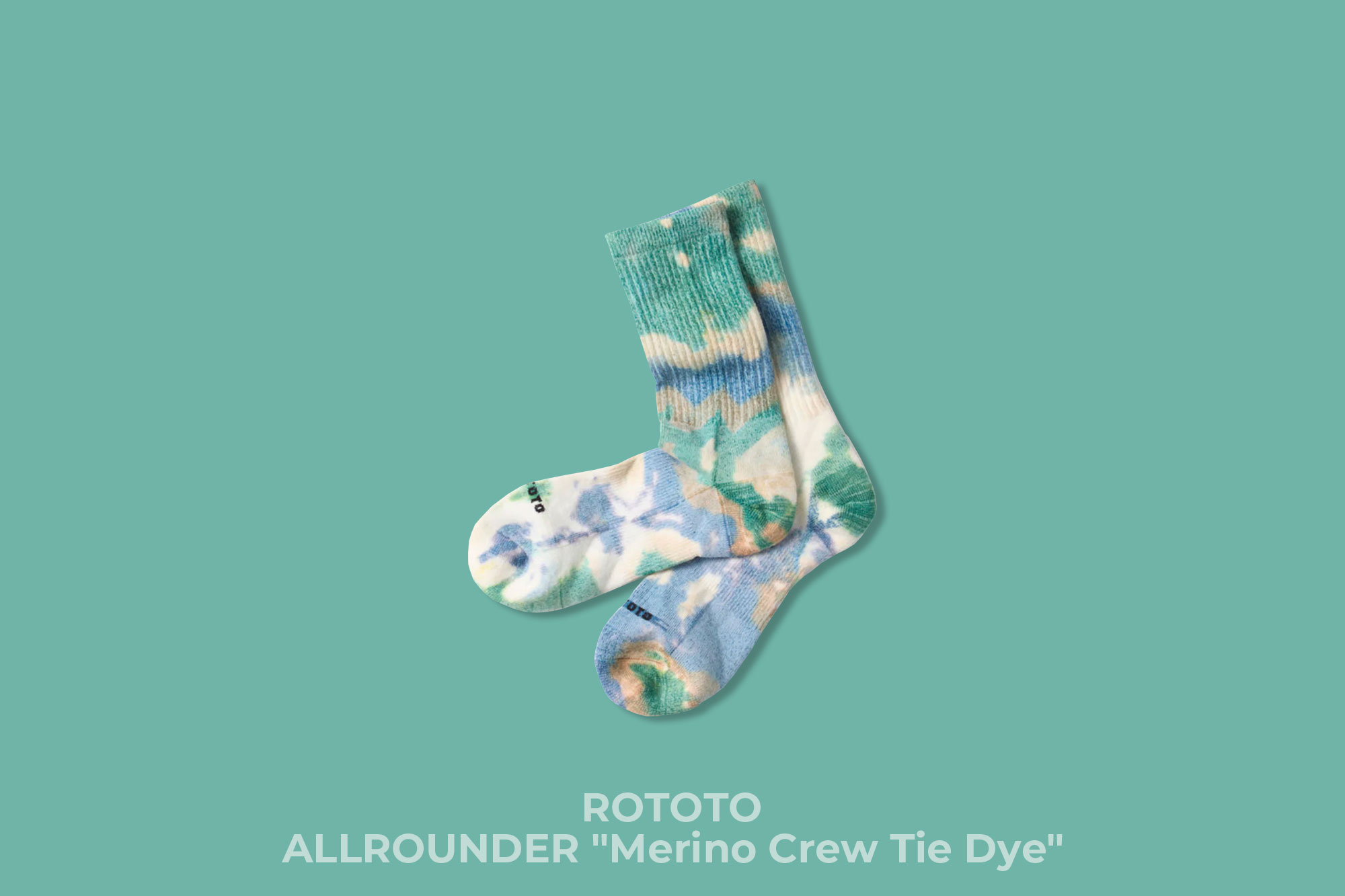 ROTOTO "ALLROUNDER -Merino Crew Tie Dye-" (Green/Blue)