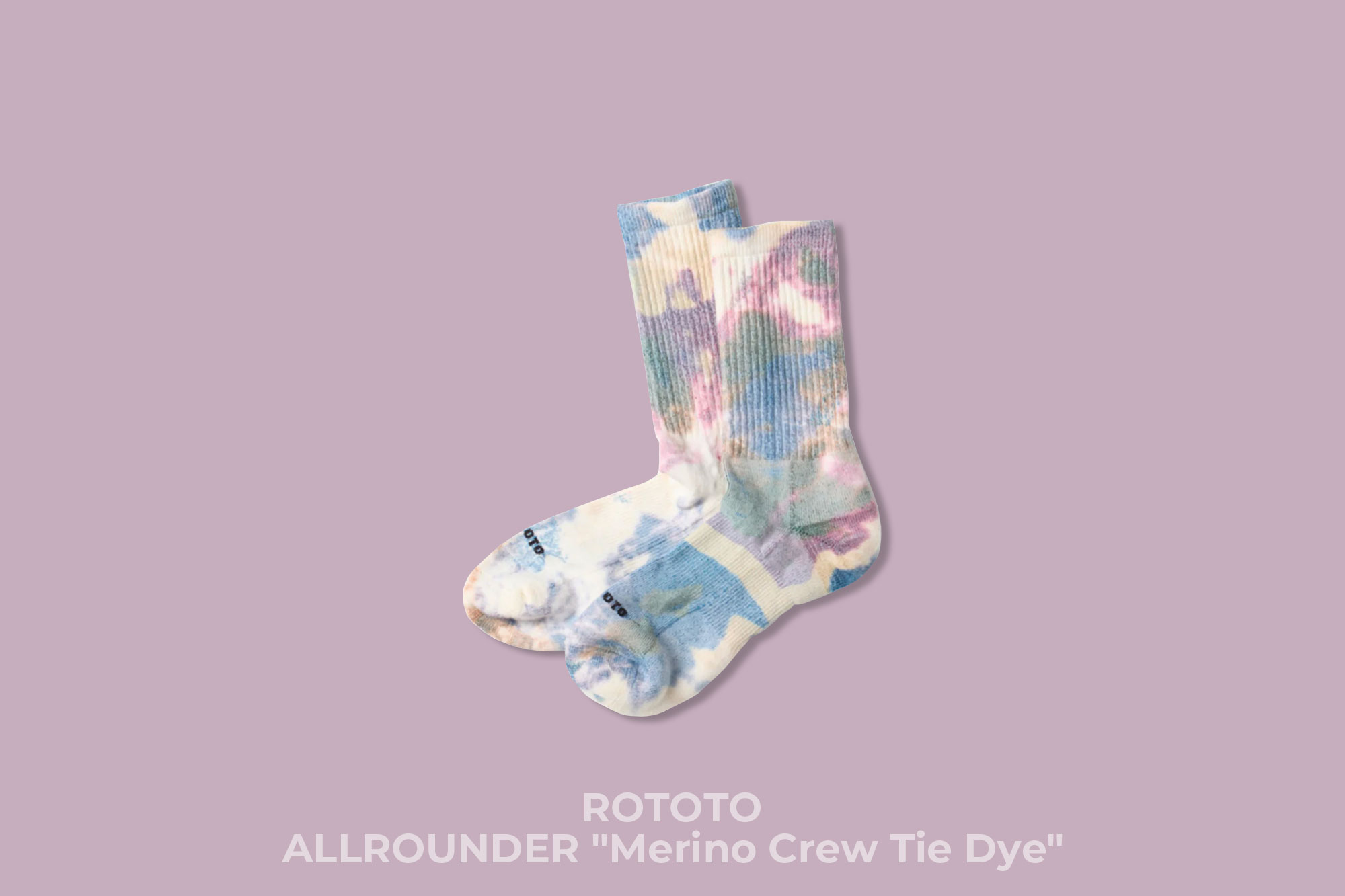 ROTOTO "ALLROUNDER -Merino Crew Tie Dye-" (Purple/Blue)