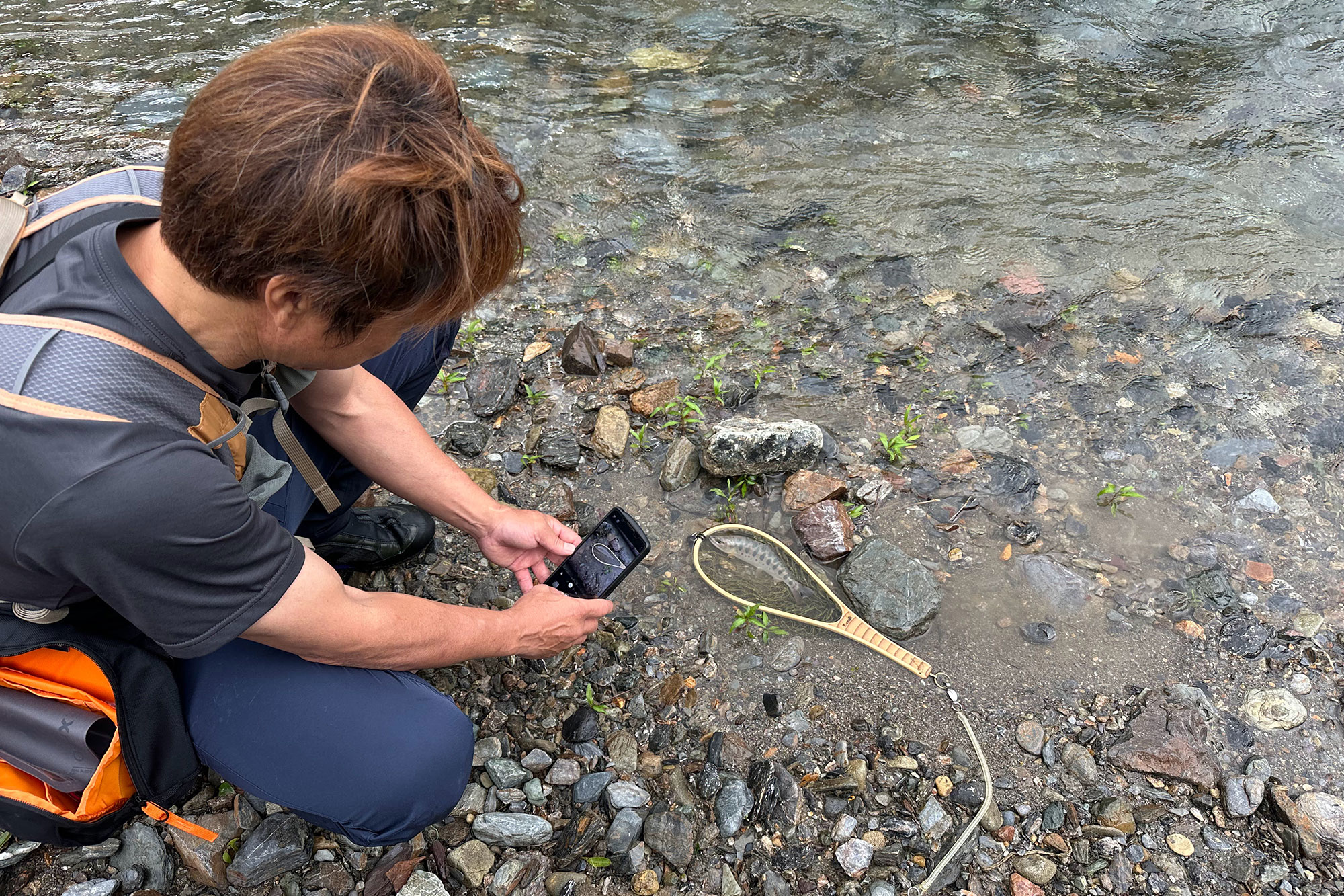 お客様念願の初山女魚